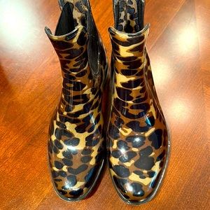 Ralph Lauren, animal print, size 7, rain boots